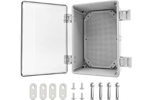CHENGPI Armadio Elettrico Da Esterno, Scatole Elettriche Da Esterno Stagne, IP65 Scatola Elettrica Da Parete Con Coperchio Trasparente, Alloggiamento in plastica ABS con serratura, 300x200x170MM