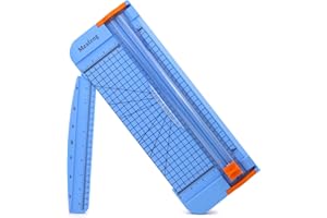 ‎MEAFENG Papierschneider 12 Zoll A4 Schneidemaschine Papier Schneidegerät Papier Cutter mit Automatischer Sicherheit Schutz und Seitenlineal Schneidegerät für Papier, Fotos, Handwerksprojekt, Etikett-Blau