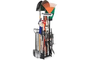 KINGARAGE Garden Tool Organizer,Yard Tool Organizer up to 50 Tools,Garage Tool Organization and Storage,Garden Tool Storage,Yard Tool Racks,Tool Stand, Tool Tower,Tool Holder for Garage,Shed,Outdoor,Black