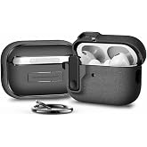 Minesk Airpods Pro 3 ile Uyumlu Fabric Serisi &Ouml;zel Kilitli Tasarım ve Kumaş Y&uuml;zeyli Kılıf Darbelere Karşı Koruyucu Kapak (Gri