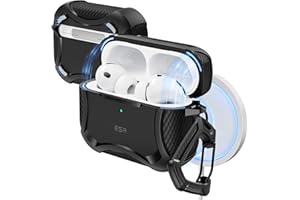 ESR Etui do AirPods Pro 3 (2025), kompatybilne z Airpods Pro 3. generacji (kabel USB-C), magnetyczna pokrywka, gotowe do MagSafe, potężna ochrona przed upadkiem, seria Cyber, czarne