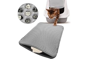 ZAHRVIA Cat Litter Mat, Litter Tray Mat for Cat Litter Mat Litter Trapping Mat, Easy Clean Cat Mat for Litter, Small (45X30cm, Gray)
