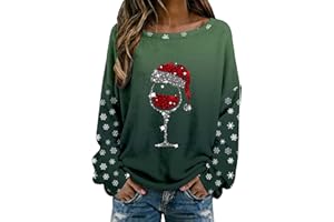 2025 Weihnachtspullover Damen Lustig Weihnachts Sweatshirt Weihnachtspulli Pullover Damen Merry Christmas Sweatshirt Weihnachtsstrickjacke Basic Rundhals Langarmshirt Weihnachtsmotiv