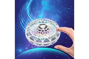 BOMPOW Flying Spinner Mini Drone, Hover Flying Orb Ball Drone Home Game, UFO Toy, Magic Gyration Orb Ball, Cool Stuff Gift for Indoor Outdoor (Silver)