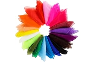 OOTSR 20 Stück Jongliertücher, 70 * 70cm Bunte Tücher, Bunt Square Jongliertücher für Kindergarten Kindershow & Erwachsene Ktivitäten Zubehör Dekoration, Tanztücher, Jonglieren, Sensorisches, Zirkus