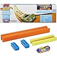 Hot Wheels Track Builder Unlimited Basic Track Pack Starter Set for Add-On Builds with 10 Track Pieces, 9 Connectors & One 1:64 Scale Hot Wheels Car for Kids Aged 6 Years Old & Up, GVG13