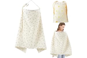 Breastfeeding Cover Muslin Baby Breast Feeding Cover for Mum Infant Stroller Nursing Cover Soft 360° Coverage Breathable Lightweight Apron for Privacy Shield - KAMHBE (Flower)