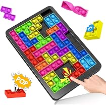 Pop It Puzzle IQ – Casse-tête En Silicone Anti-stress, 8 Formes Géométriques, Dès 3 Ans