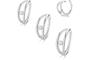 MILACOLATO 16G 18G pierścienie do nosa 316L stal chirurgiczna kolczyk do przegrody nosowej obręcz helix rook conch chrząstka stokrotka tragus kolczyki podwójnie otwarte ułożone w stos śpiące Clicker