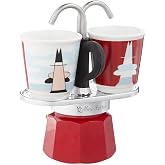 Bialetti - Set Mini Express: Ocak &Uuml;st&uuml; Espresso Pişirici + 2 Cups - Magrite Serisi