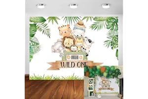 Avezano Wild One Compleanno Sfondo 2,2x 1,5 m Safari Primo Compleanno Festa Foto Sfondo Bosco Zoo Elefante Scimmia Unisex Baby Shower Fotografia Banner