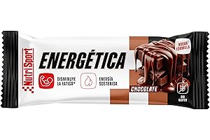Nutrisport - Barritas Energéticas 49g - Sabor Chocolate - Alto en Proteínas y Carbohidratos - Sin Aceite de Palma - Sin Gluten - Caja de 24 unidades