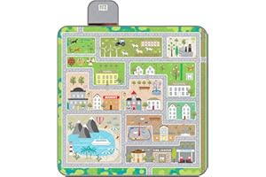 PERLETTI Manta Picnic Impermeable para Niño 150x150 - Manta Camping Picnic Blanket Playa Parque Jardín Senderismo - Alfombra para Exterior Niños Plegable Portátil Multifunción (Ciudad, 150x150)