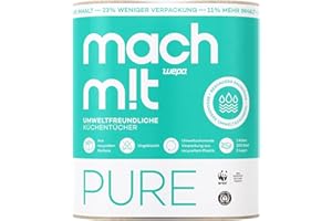 ‎MACH MIT WEPA machm!t PURE Küchenrolle 3-lagig - aus recyceltem Karton – extra saugstark & umweltschonend – Made in Germany - recycelbar – 200 Blatt je Rolle Küchenpapier