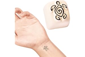 LaDot Tatouage Temporaire pour Enfants et Adultes, Faux Tatouage Doux pour la Peau, Tampon de Tatouage Ephemere pour le Corps et le Bras, Résistant à l'Eau, Tortue
