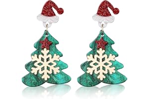 HERDEAR Charm Dangle Earring Glitter Drop Earrings Xmas Party Jewelry with Rhinestone Buttons for Women Girls Party Favors