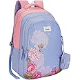 Genie School Backpack for Girls |19 In-36 Ltr with Three Compartments, Side Pockets and Light Weight with Padded Shoulders |Best for Books,Stationery,Lunch Box & Essentials