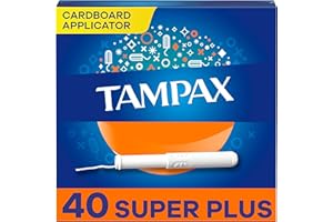 Tampax Cardboard Applicator Tampons, Super Plus Absorbency, Unscented, 40 Count