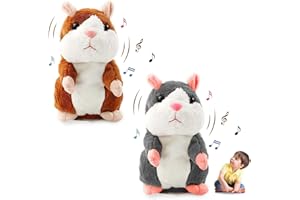 SUNSHINE SMILE 2Sprechende Hamster Wiederholt,Sprechender Hamster Spielzeug,Talking Plüschtier Elektronische,Lustige Kinder Stofftiere,Plüsch Hamster,Maus Kinder Stofftier,Record Spielzeug Interaktives für Baby Kids