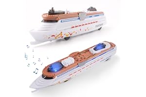 OTONOPI Cruise Ship Model Toy Ocean Liner Boat Toy with Light and Sound for Kids Toddlers Boys Girls Adults Age 3-12+ Birthday Children's Day Gift Home Decoration Collection