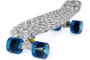 LAND SURFER® Skateboard Cruiser Retro Completo 56cm con Tabla de 3 Tonos de Colores Diferentes – cojinetes ABEC-7 – Ruedas 59mm PU + Bolsa para el Transporte