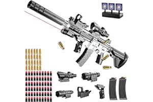 LXWINNER Pistola giocattolo per bambini,pistola con proiettili morbidi M416,blaster giocattolo in schiuma,pistola giocattolo per adulti e bambini dai 14 anni in su (Argento)
