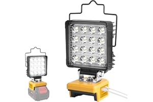 Waitley LED Work Light for DeWalt 18V Battery, 48W Cordless Flood Light Contains USB & Type-C Fast Charge