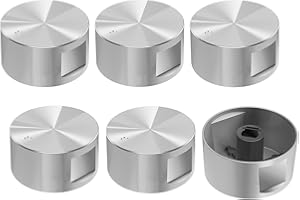 Coicok 6 Pezzi Manopole Forni, 6mm Manopole Gas per Fornello a Gas e Forno Manopole per Cucina e Piano Cottura, Argento Manopole Pomelli in Metallo per Cucina Stufa Manopole Piano Cottura