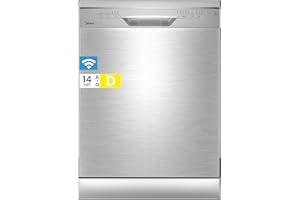 ‎MIDEA Midea Geschirrspüler 60cm Freistehend, SF 3.60N PRO Spülmaschine mit WLAN, 14 Maßgedecke, Geschirrspüler Unterbaufähig, 5 Programme, Höhenverstellbarer Oberkorb, 47 dB, Inox