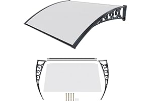 AEFFE BRICO AEFFE Pensilina Tettoia Modulabile Trasparente o Fumè, Per Porta da Esterno, Policarbonato Alveolare, Anti Grandine e Intemperie Resiste ai Raggi UV, Copertura per Porta (Trasparente, 100 x 80 cm)