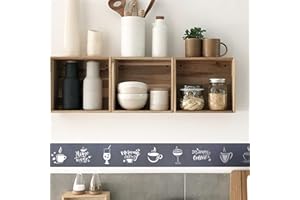 funlife Wallpaper Border Stickers, Self Adhesive Ceiling Borders, Beverage Skirting Wall Waist Line for Kitchen DIY Decorative, 10x600cm, Grey