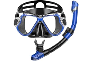Adicop Maska do nurkowania dla dorosłych z rurką do nurkowania dla dorosłych, zapobiegająca zaparowaniu i wyciekom