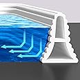 Collapsible Shower Water Guard Bathtub Bathroom Splash Guard Water Dam Retention DIY System (1 M, Wave White)