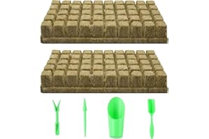 LONGHAO 50+4 pcs Steinwolle WüRfel,Rockwool Cube Steinwolle,Steinwolle Plugs,Rockwool Cube,Steinwolle WüRfel FüR Stecklinge,Steinwolle Anzucht Bodenloses,Für Den Anbau Von SäMlingen,Blumen,Pflanzen