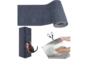 PRZRAO Tapis Griffoir pour Chat Auto-adhésif Gris, 40x200cm Protection Canape Chat Anti Griffe, DIY Climbing Cat Scratcher, Griffoir Chat Canapé, Griffoir Chat Canapé Autocollant pour Meuble Canapé Porte Mur