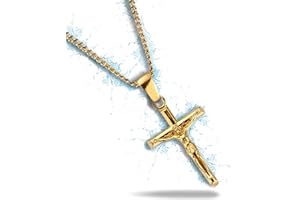 VENTR 2MM Mens Crucifix Necklace For Men Silver Cross Necklace Men | Cross Chain For Mens Cross Necklace | Crucifix Pendant Men's Necklaces Gold Cross Silver Necklace Cross Pendant