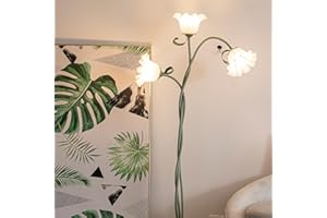 minifair Zielona spiralna lampa podłogowa, europejska lampa do salonu DIY kwiat 170 cm, nowoczesna lampa podłogowa odpowiednia do salonu, sypialni, gabinetu i biura, żarówka w zestawie