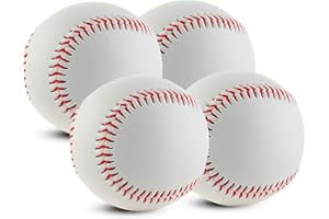 BYZESTY 4 Pezzi Palline da Baseball, Cucite a Mano Palline da Baseball, Baseball Morbide, 9 Pollici Palline da Baseball, PU Palline da Baseball, per Adulti e Ragazzi, Giochi da Baseball Professionali