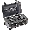 PELI 1510LFC Laptop Travel Case With Detachable Computer Pouch, IP67 Watertight, 47L Capacity, Made in US, With Customisable Foam Inlay, Black