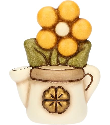THUN Mini Gießkanne Mit Calla – Keramik-Kollektion Bomboniera, 4,6x3,3x6,1 Cm, Perfekt Als Gastgeschenk Oder Deko