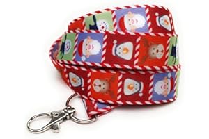 SpiriuS Christmas novelty lanyard breakaway neck strap for ID badge Holder snowman snowflake santa rudolph