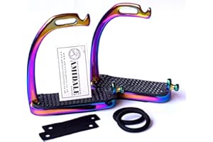 Amidale RAINBOW PEACOCK STIRRUPS HORSE RIDING IRON FILLIS MULTI COLOR BNWT 4.00 INCHES