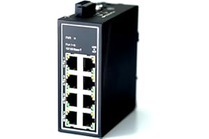 WIWAV WDH-8ET-DC 10/100Mbps Switches Ethernet industriales de 8 Puertos no administrados con riel DIN/Montaje en Pared (Certificación UL, sin Ventilador, -30°C ~ 75°C)
