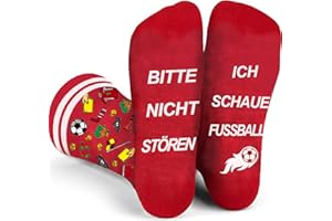 Piroo Lustige Geschenke für Männer Damen Fussball Socken Geburtstag Kleinigkeiten, Fun Socken Herren Bitte Nicht Stören Socken mit Spruch Fußball Geschenk Vatertag Weihnachten