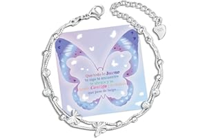 CheersLife Pulsera Amistad Pulsera Plata Mujer Regalos Originales para Mujer Regalo Amiga Regalos Navidad Pulseras de la Amistad Regalo Cumpleaños para Mamá e Hija Amiga Hermana Sobrina Tía