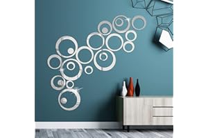 Disnace 24 sztuki okrągłych lustrzanych naklejek na ścianę, akrylowe, samoprzylepne arkusze lustrzane, naklejki ścienne, lustro akrylowe, naklejki ścienne do dekoracji