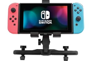 snakebyte Switch SEATMOUNT - Car headrest mount for Nintendo Switch or Lite/suitable for standard car seats/adjustable angle/compatible with 7 'and 10' inch tablet, smartphone, mobile phone