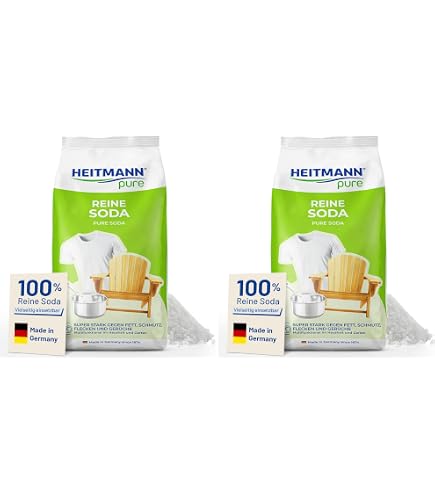 HEITMANN pure Reine Soda | Natürliches Reinigungspulver für Haushalt, Wäsche & Garten | Vielseitiges Hausmittel gegen Fett, Schmutz, Flecken & Gerüche