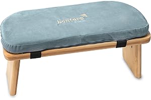 banters Meditation Bench Foldable - Made of solid Bamboo - Portable Kneeling stool with Cushion