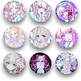 Needy Streamer Overload 44mm Buton Rozet Seti - 9'lu Kangel Anime Metal Pin Seti
